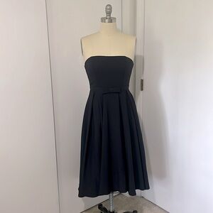 Navy blue strapless dress, lined